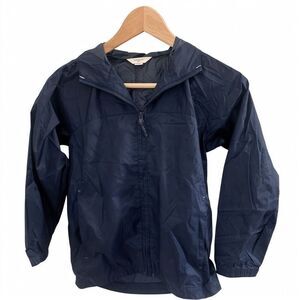 Lands’ End Navy Blue Hooded Boys Windbreaker Small